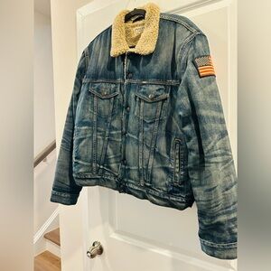 Men’s - Polo Ralph Lauren Blue Denim Jacket with Shearling Collar